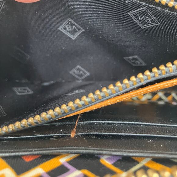 Vera Bradley Wallet Wristlet Black Leather Clutch Zip Minimalist Preppy Casual - Picture 13 of 13